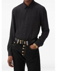 Versace - Jacquard Silk Crêpe Satin Silk Shirt - Lyst