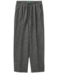 Benetton - Prince Of Wales Check-Pattern Straight-Leg Trousers - Lyst