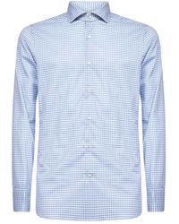 D4.0 - Checked Cotton Shirt - Lyst