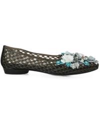 HEAVENLY JELLY - Orchid Floral-Appliqué Ballet Flats - Lyst