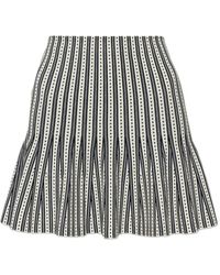McQueen - Striped Pleated Mini Skirt - Lyst