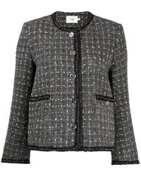 B+ AB - Checked Tweed Button-up Jacket - Lyst