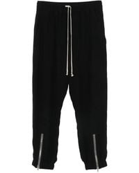Rick Owens - Drawstring Zip-Detail Cropped Trousers - Lyst