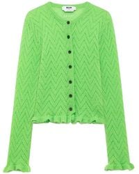MSGM - Ruffled-Trim Cardigan - Lyst