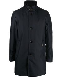 Moorer Mantel mit Stehkragen - Blau