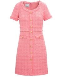 WEILL PARIS - Fringed Tweed Dress - Lyst