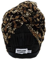 MaryJane Claverol La Tigresa Beaded Sequin Turban - Black