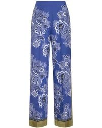 Etro - Elegant Silk Trousers - Lyst