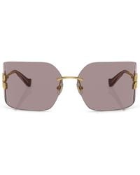 Miu Miu - Logo Oversize-frameless Sunglasses - Lyst