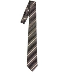 Saint Laurent - Diagonal-Striped Silk Tie - Lyst