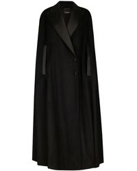 Dolce & Gabbana - Manteau Droit En Laine Et Cachemire - Lyst