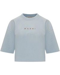 Marni - Logo-Embroidered T-Shirt - Lyst