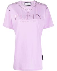 Philipp Plein - Diamanté-embellished Short-sleeved T-shirt - Lyst