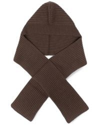 Liska - Hilde Ribbed-Knit Hooded Scarf - Lyst