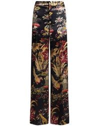 Etro - Floral-Print Satin Trousers - Lyst
