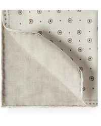 Brunello Cucinelli - Pochette De Costume En Soie À Design Géométrique - Lyst