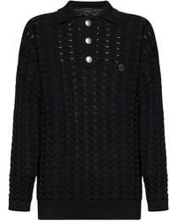 John Richmond - Gebreid Poloshirt - Lyst