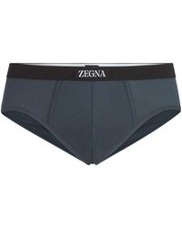 ZEGNA - Logo-Waistband Briefs - Lyst