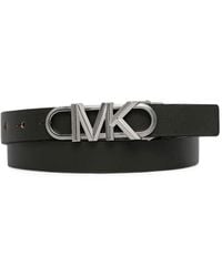 MICHAEL Michael Kors - Logo-Buckle Leather Belt - Lyst