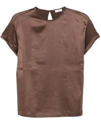 Brunello Cucinelli - Blouse With Crystal Embellishments - Lyst