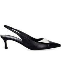 Pollini - Contrast-Panel Slingback Pumps - Lyst