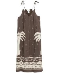 Ottod'Ame - Palm-Tree Print Midi Dress - Lyst