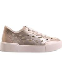 Högl - Anouk Cut-Out Metallic Lace-Up Sneakers - Lyst