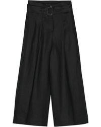 Peserico - Cropped Linen Palazzo Pants - Lyst
