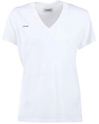 Dondup - T-Shirt Met V-Hals En Borduurwerk - Lyst