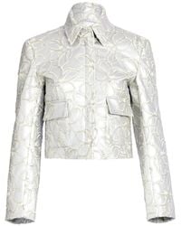 Silvia Tcherassi - Chaqueta Corta Perla Con Bordado Floral - Lyst