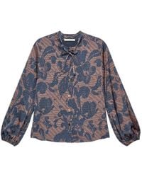 Maliparmi - Sweet Foliage Tie-Neck Shirt - Lyst
