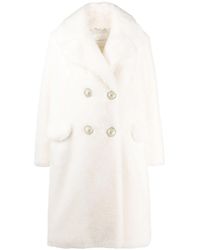 Ermanno Scervino Faux Fur Double-breasted Coat - White
