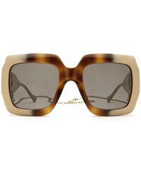 Gucci - Tortoiseshell-Effect Oversized-Frame Sunglasses - Lyst