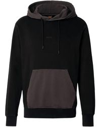 BOSS - Two-Tone Kangaroo-Pocket Hoodie - Lyst
