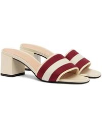 Bally - Signature-Stripe Block-Heel Sandals - Lyst