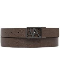 ARMANI EXCHANGE - Logo-Plaque Belt - Lyst