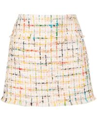 Oscar de la Renta - High-waisted Tweed Mini Skirt - Lyst