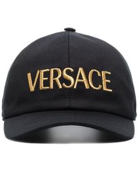 Versace - Embroidered-logo Cotton Cap - Lyst