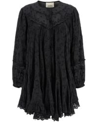 Isabel Marant - Zame Floral-Embroidered Ruffled Mini Dress - Lyst