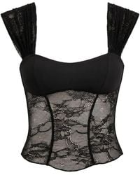 OW Collection - Vilda Lace Corset-Style Top - Lyst