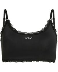 KARL LAGERFELD - Brassière À Détails De Dentelle - Lyst