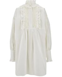 Valentino Garavani - Abito Corto Con Ruches - Lyst
