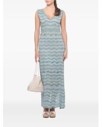 D.exterior - Chevron-Knit Sleeveless Maxi Dress - Lyst