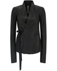Rick Owens - Hollywood V-Neck Leather Jacket - Lyst