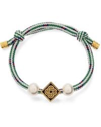 CASABLANCA - Pearl-Embellished Logo-Plaque Bracelet - Lyst