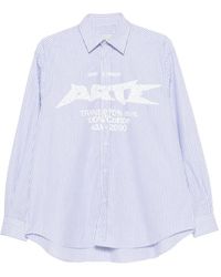 Arte' - Logo-Print Striped Shirt - Lyst