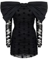 Nina Ricci - Oversized-Bow Neckline Tulle Dress - Lyst