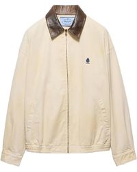 Prada - Embroidered Garment-Dyed Old Gabardine Blouson Jacket - Lyst