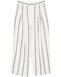 Psophia - Stripe-Pattern Pleated Trousers - Lyst