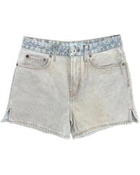Off-White c/o Virgil Abloh - Marbled-Effect Denim Shorts - Lyst
